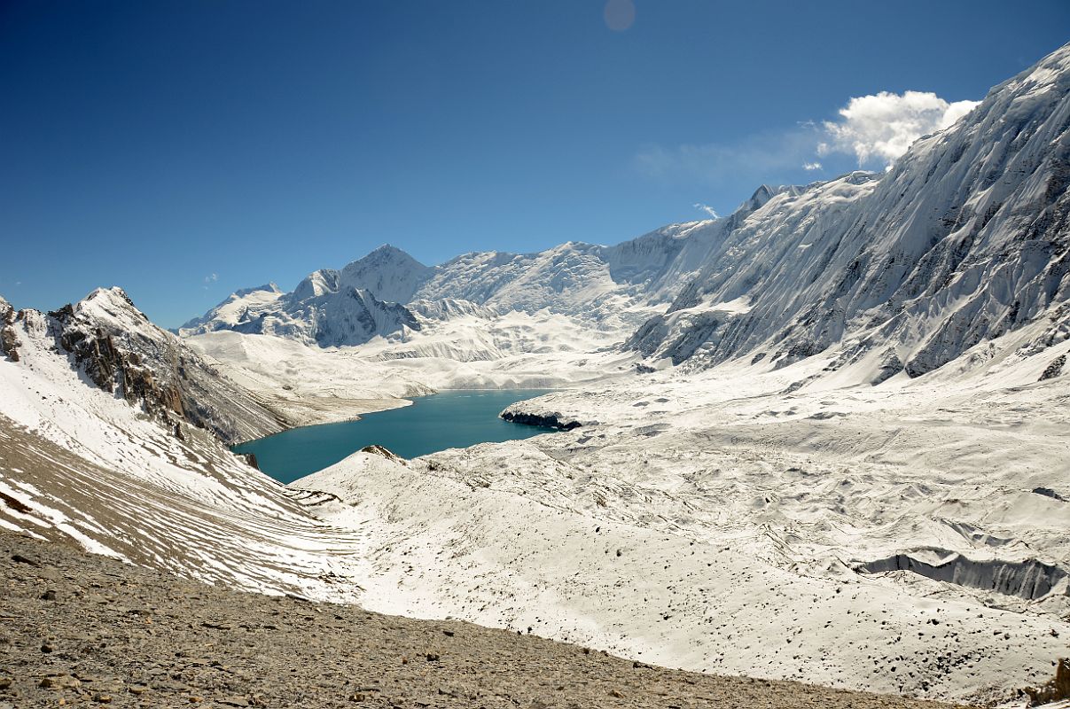 38 Tilicho Tal Lake From The Final Tilicho Tal Lake Viewpoint 5275m With Annapurna II, Gangapurna, Tarke Kang Glacier Dome, Roc Noir Khangsar Kang and La Grand Barriere 